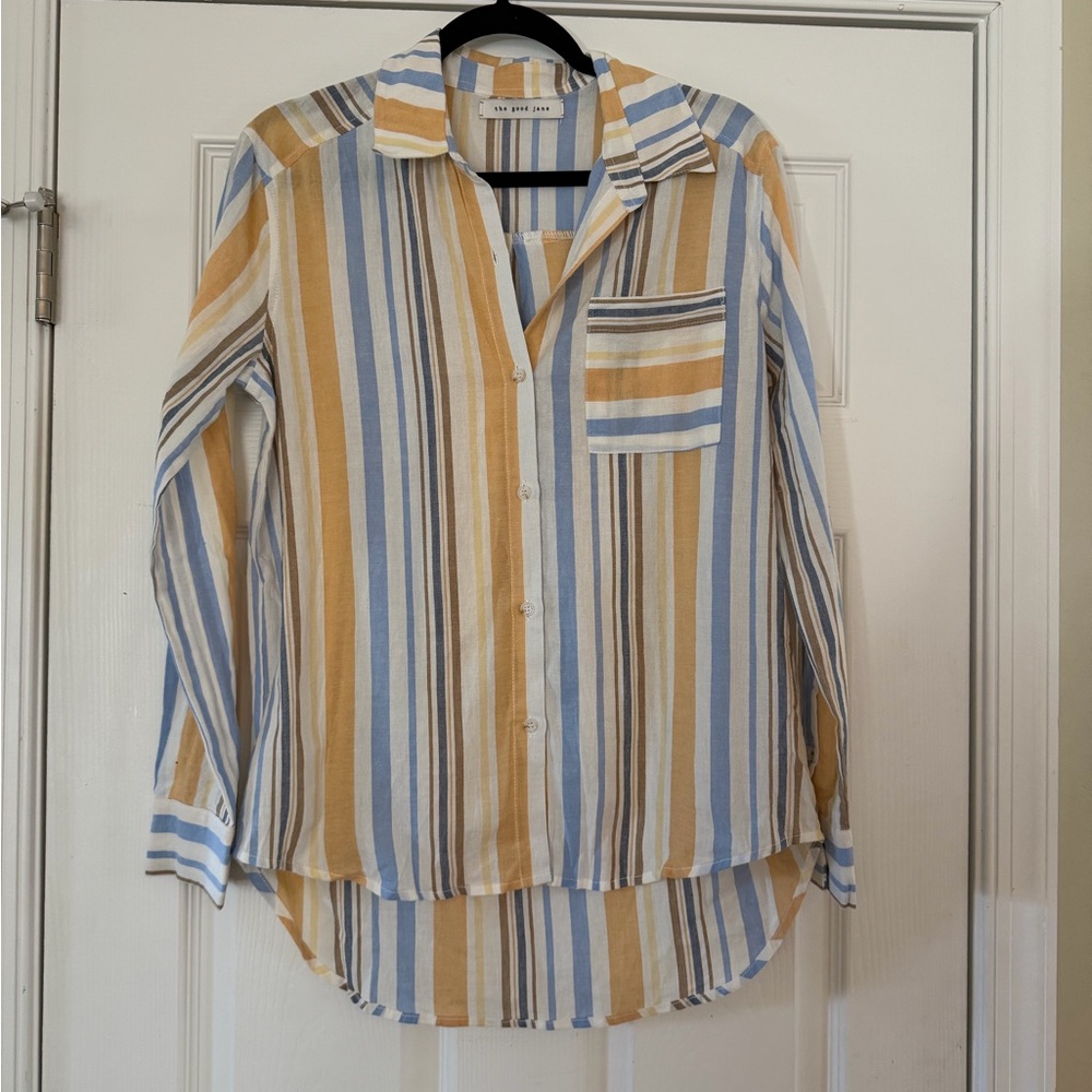 The Daily Edit Women's Striped Button Down Shirt